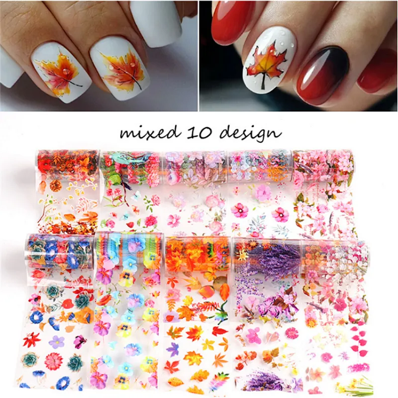 Autumn Map Leaf Nail Transfer Foil